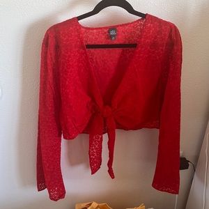 Wild fable 2xl red blouse with cute front tie